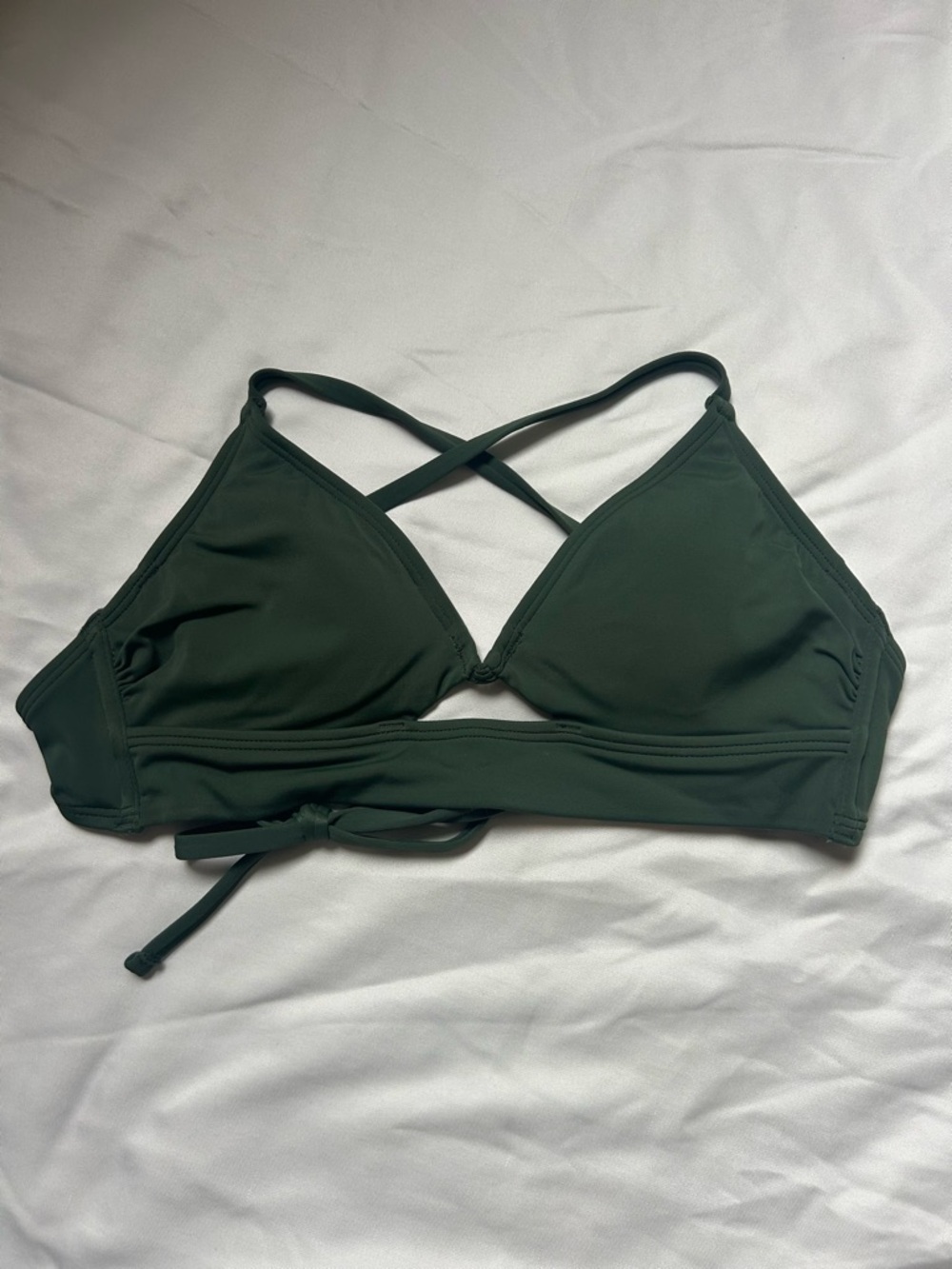keyhole green bikini top